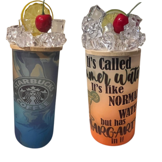 Customized frosted glass tumbler